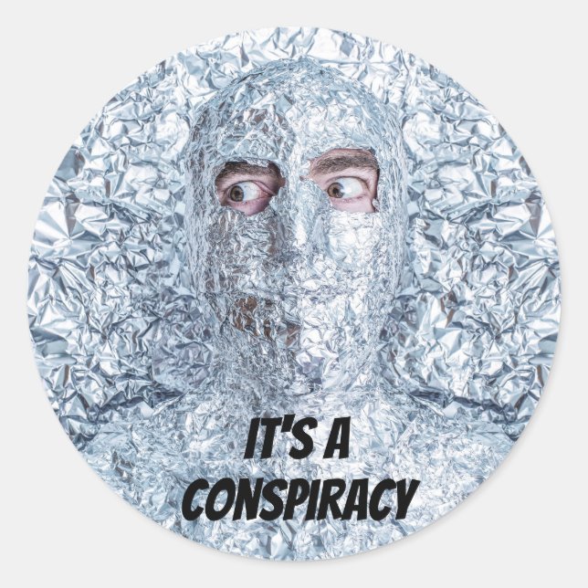 Sticker Rond Tin Foil Société Casquette (Devant)