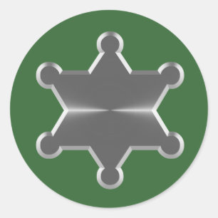 Sticker Rond Tin Star Sheriff