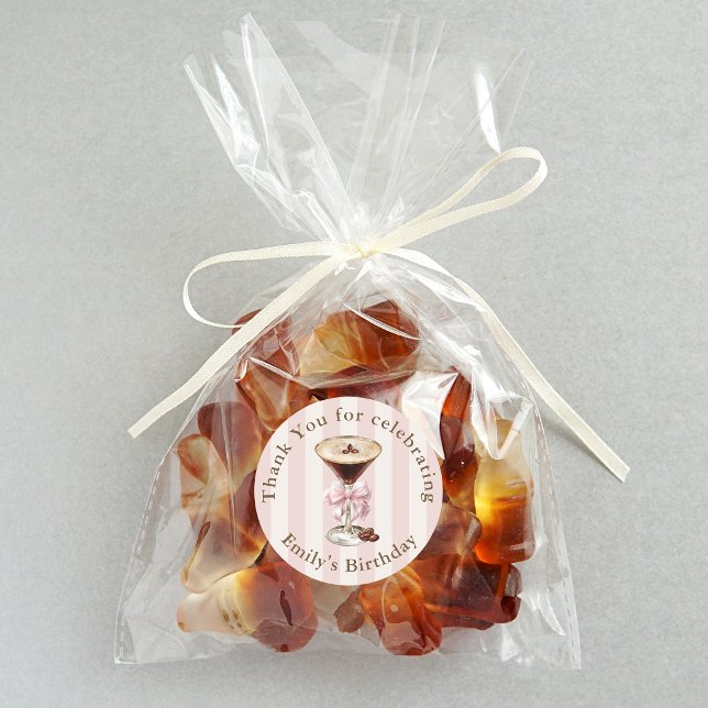 Sticker Rond Tini Bit Ancien Espresso Martini Merci d'anniversa (Créateur téléchargé)