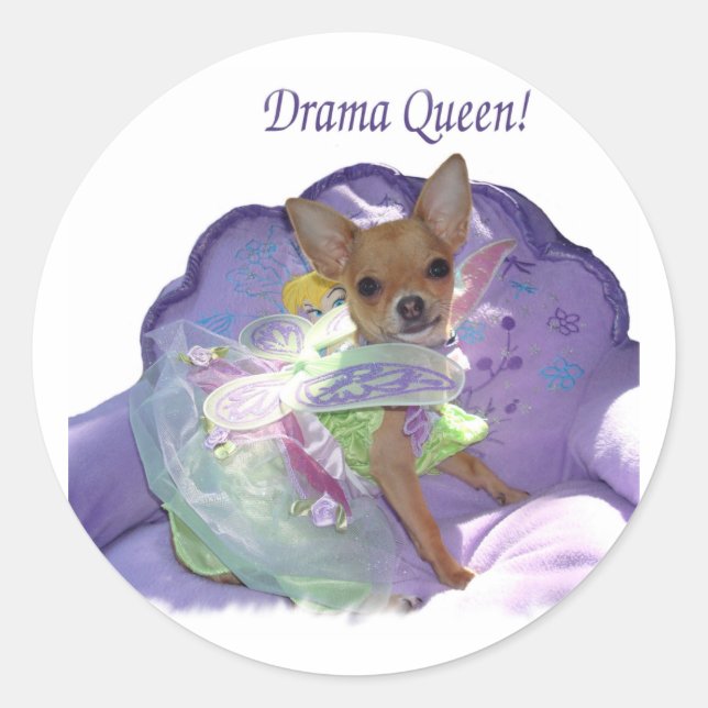 Sticker Rond Tinkerbell, la "reine du drame" ! (Devant)