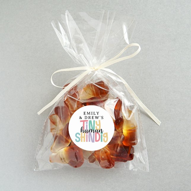 Sticker Rond Tiny Humain Shindig Cute Arc-En-Ciel Couleurs (Créateur téléchargé)