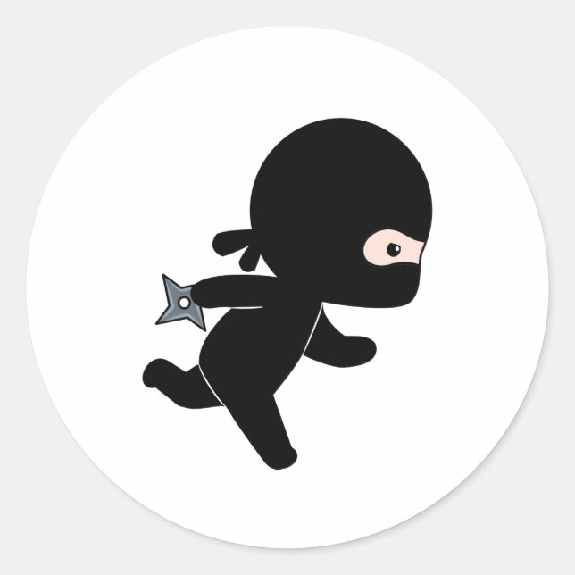 Sticker Rond Tiny Ninja Courir (Devant)