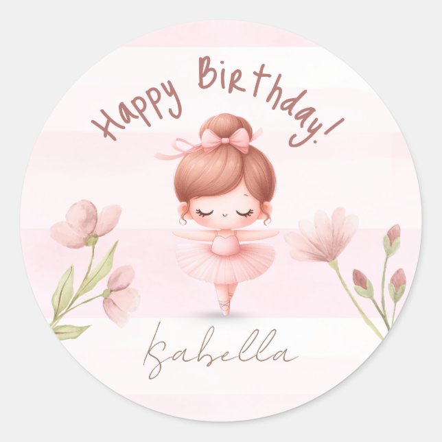 Sticker Rond Tiny Twirls – Ballerina  (Devant)