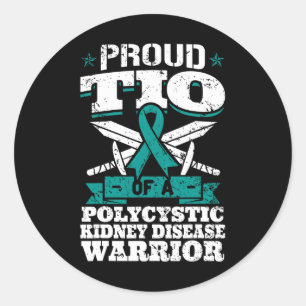 Sticker Rond Tio D'Un Oncle De Guerrier De Maladie Du Rein Poly