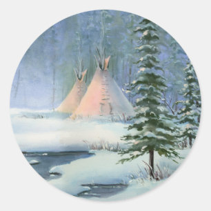 Sticker Rond TIPI PAISIBLE par SHARON SHARPE