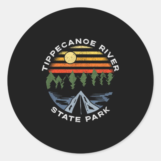 Sticker Rond Tippecanoe River State Park Camping en forêt de l' (Devant)