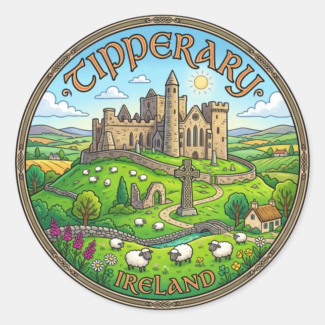 Sticker Rond Tipperary Irlande (Devant)