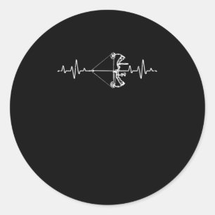 Sticker Rond Tir à l'arc battement de coeur Sport Bow et Arrow