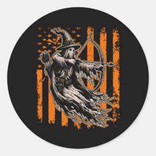 Sticker Rond Tir à l'arc Fantôme de chasse Halloween Costume ef