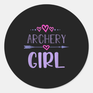 Sticker Rond Tir à l'arc Femme Archer Citation Coeurs mignons F
