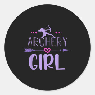Sticker Rond Tir À L'Arc Fille Drôle Femme Citation À L'Archer 