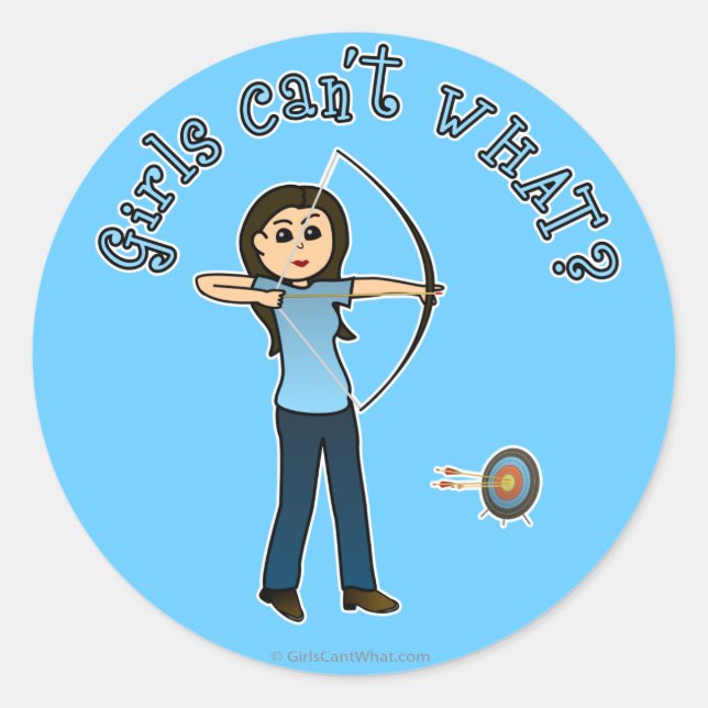 Sticker Rond Tir à l'arc léger en bleu (Devant)