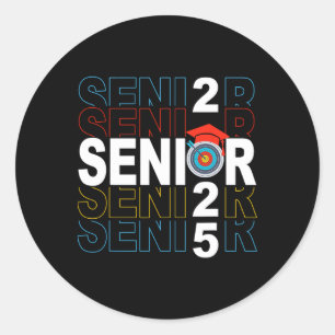 Sticker Rond Tir à l'arc Senior 2025 Tir à l'arc Graduating Cl 