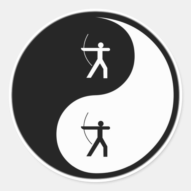 Sticker Rond Tir à l'arc Yin Yang (Devant)