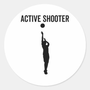 Sticker Rond Tir actif Sketll Funny Sport Humour d'amoureux