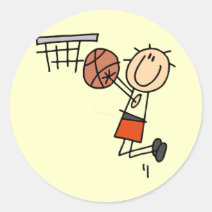 Sticker Rond Tir en suspension de basket-ball - T-shirts orange