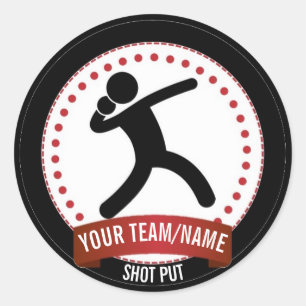 Sticker Rond Tir personnalisé mis noir blanc et rouge moderne