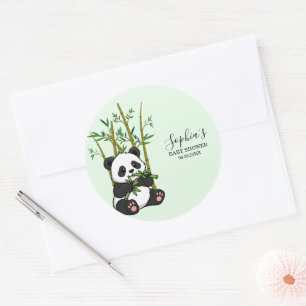 Sticker Rond Tirage au sort de couche en bambou Panda Mignon Me