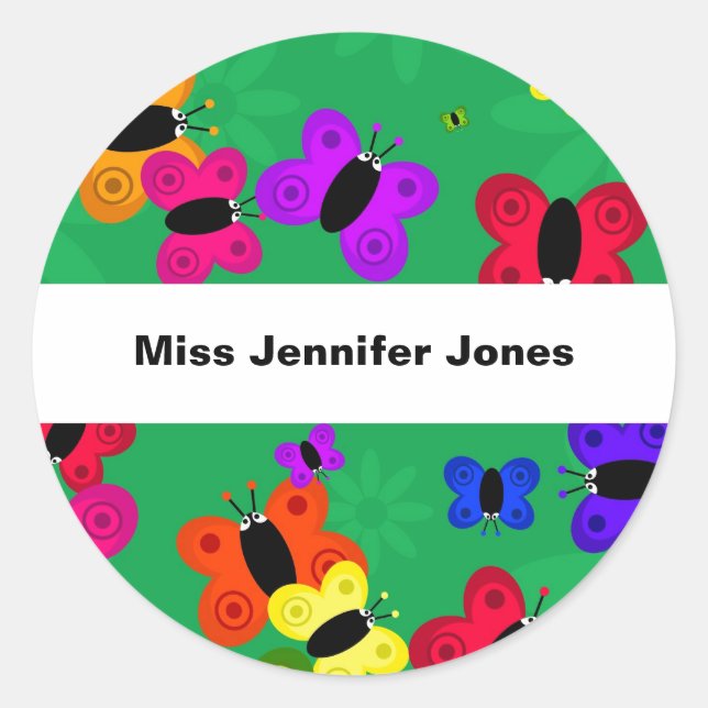 Sticker Rond Tirage papillon (Devant)