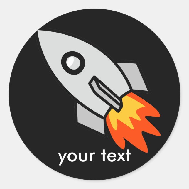 Sticker Rond Tirer sur des cadeaux de fusée (Devant)