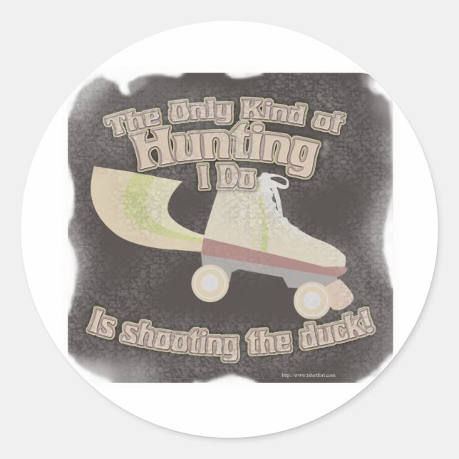 Sticker Rond Tirer sur le canard (Devant)