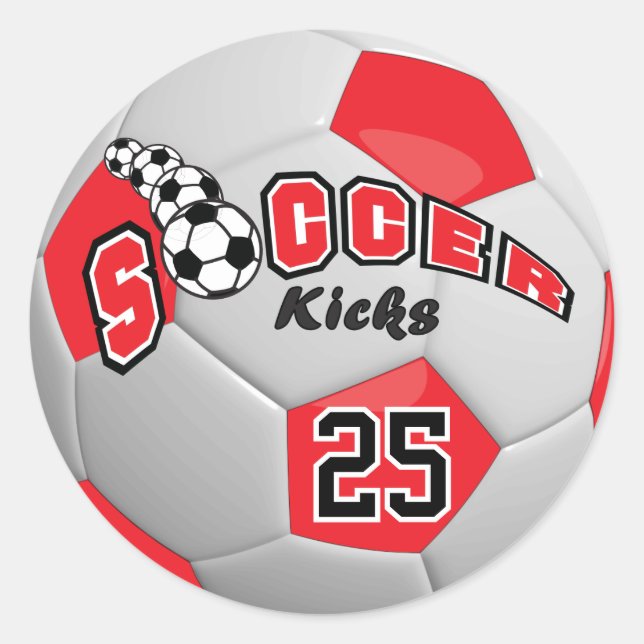 Sticker Rond Tirs de football | Rouge (Devant)