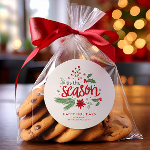 Sticker Rond "Tis The Season" Vacances sur mesure