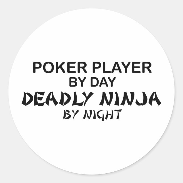 Sticker Rond Tisonnier Ninja mortel par nuit (Devant)
