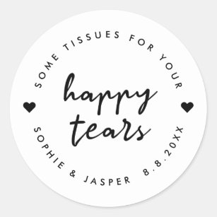 Sticker Rond Tissus pour tes jolies larmes   Faveur de mariage
