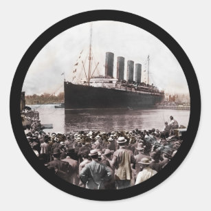 Sticker Rond Titanic quitte Southhampton
