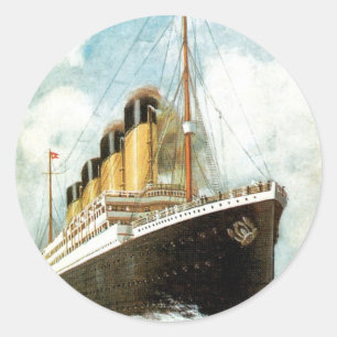Sticker Rond Titanic S.S. en mer