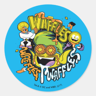 Sticker Rond Titans Ados, allez !   Beast Boy Waffles