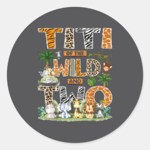Sticker Rond Titi de la jungle et Two Zoo 2e anniversaire Safar