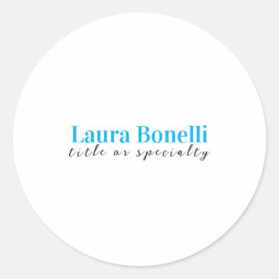 Sticker Rond Titre de nom simple moderne minimaliste profession