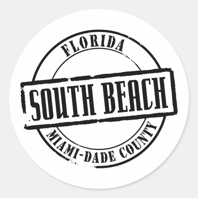 Sticker Rond Titre South Beach (Devant)