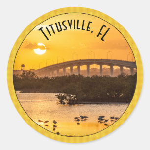 Sticker Rond Titusville, Floride Sunset Travel Photography