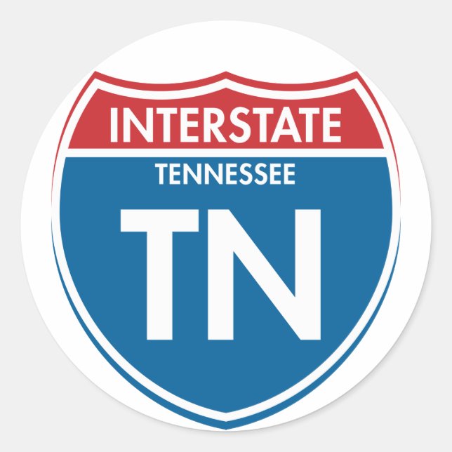 Sticker Rond TN du Tennessee inter-États (Devant)