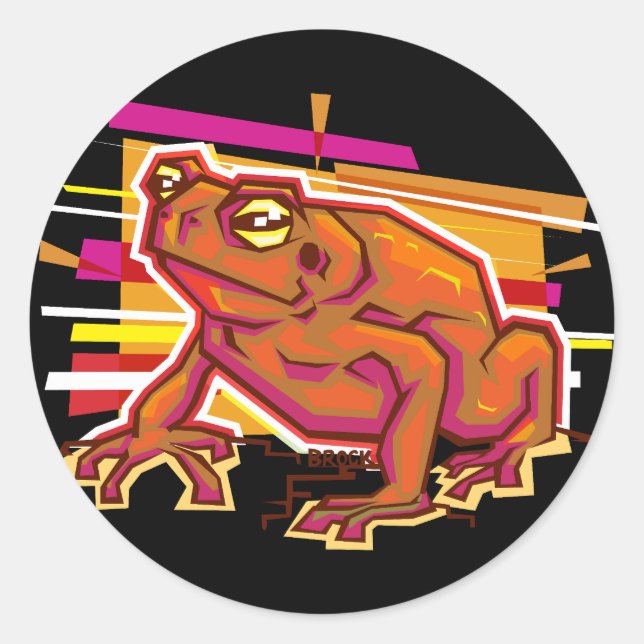 Sticker Rond Toad de pop art (Devant)
