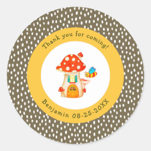Sticker Rond Toadstool en bois de Whimsland Gnome House Merci