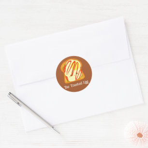 Sticker Rond Toast Avocado Avec Oeuf Et Tomate