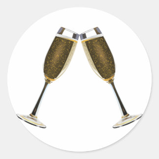 Sticker Rond Toast Champagne