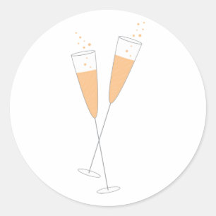Sticker Rond Toast de Champagne