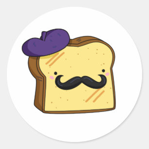 Sticker Rond Toast de Cute Kawaii