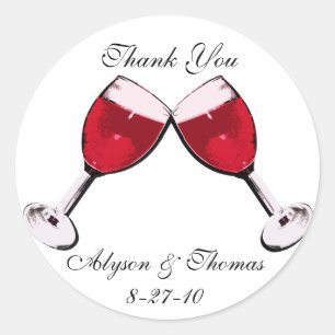 Sticker Rond Toast de vin rouge