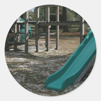 Sticker Rond toboggan d'aire de jeu verte, salle de fitness de