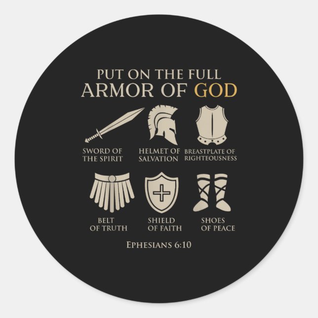 Sticker Rond Toddler Boy Armor Of God Brother Son Men Kid Chris (Devant)