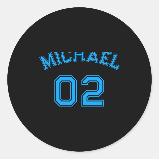 Sticker Rond Toddler Boy Blue Name Jersey Number Srts Cotton To (Devant)