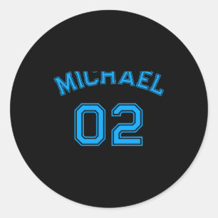 Sticker Rond Toddler Garçon Bleu Nom Maillot Numéro Srts Coton 