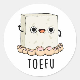 Sticker Rond Toe-fu Funny Tofu Pun