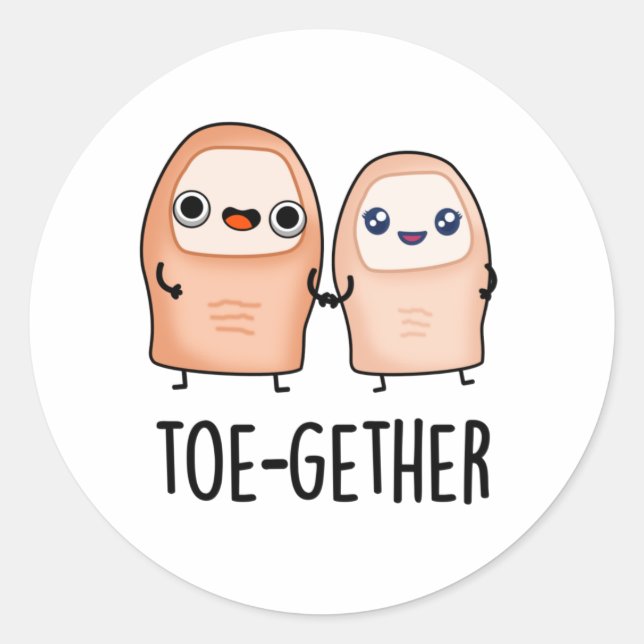 Sticker Rond Toe-gether Funny BIg Toe Pun (Devant)